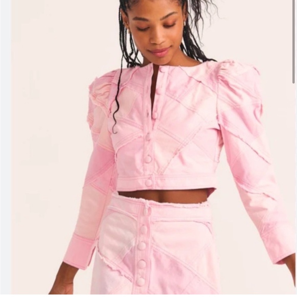 LoveShackFancy Pink Button Down Shirt